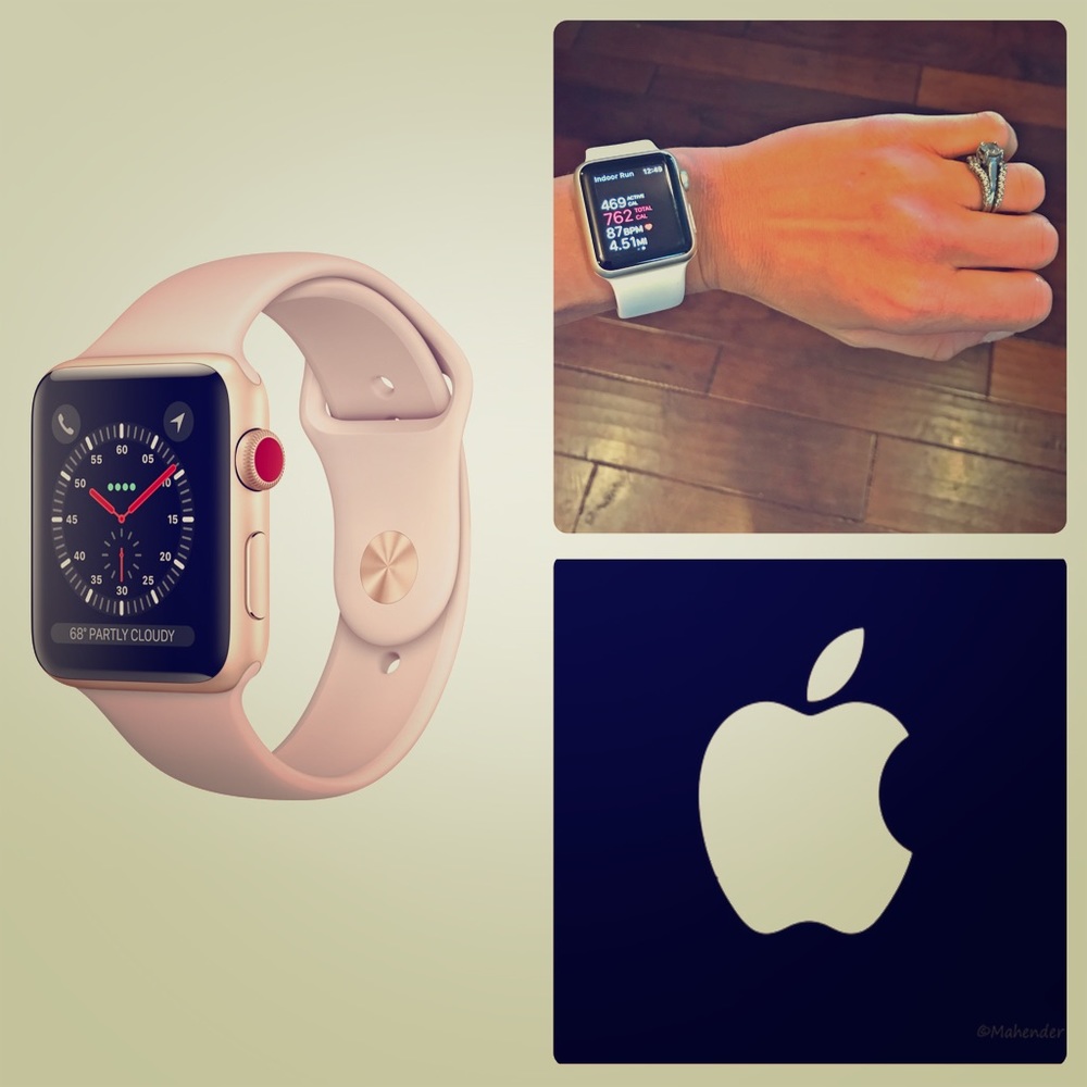 Gold Apple Watch Sport with White Band